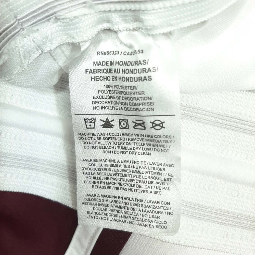 Nike Basketball Shorts 639400-113 Medium White Burgundy Mens Athletic Gym